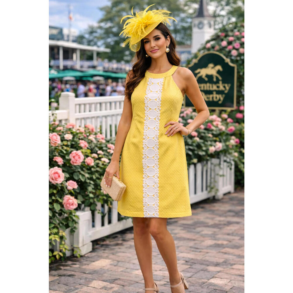 Lilly Pulitzer Jacqueline Lace Trim Shift – Yellow – Size 0
